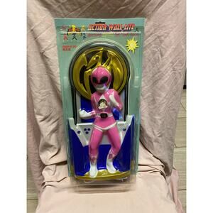 VTG New Mighty Morphin Power Rangers 18” Pink Ranger Blow Mold Action Wall Light